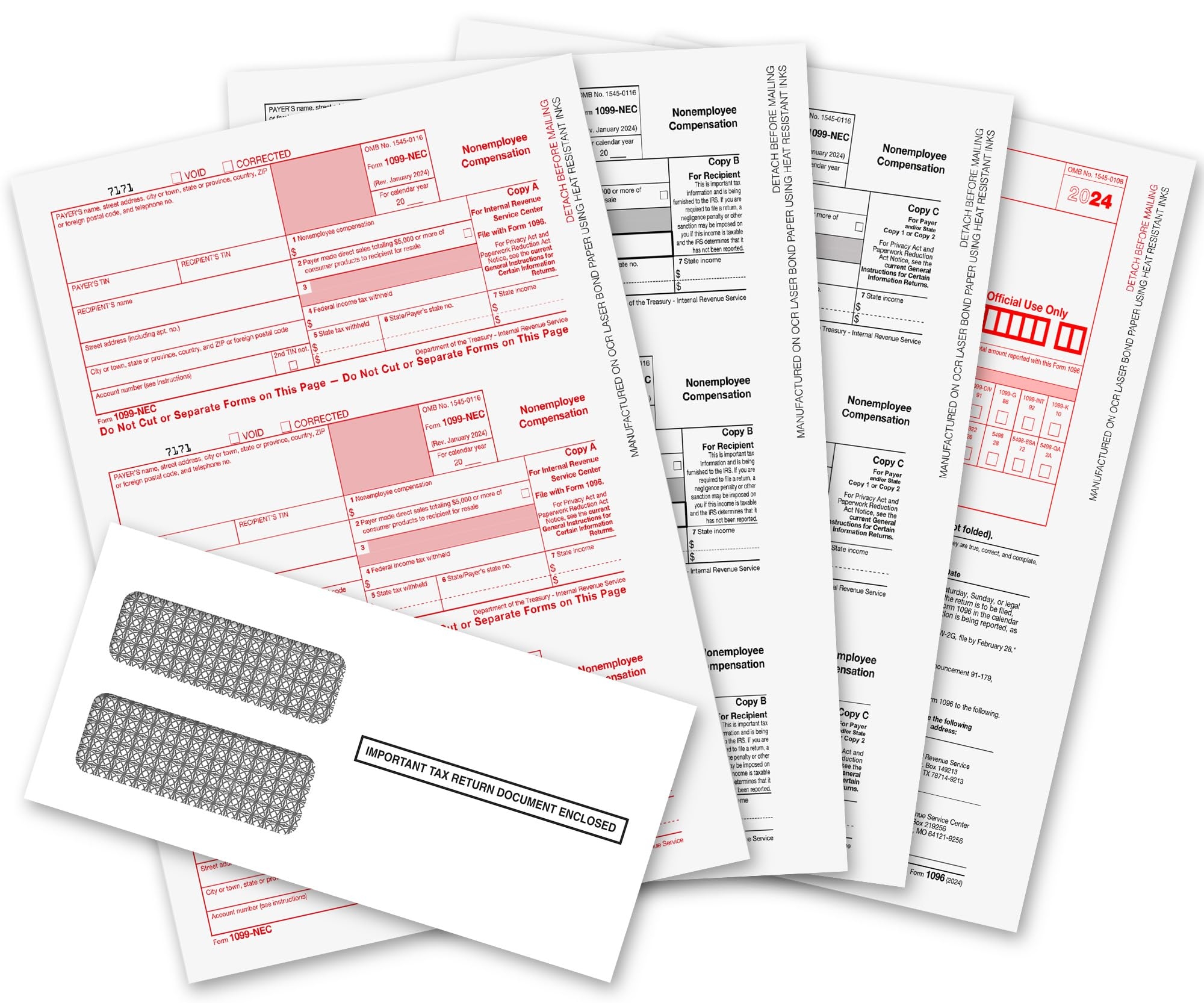 1099 NEC Forms 2024 1099 NEC Laser Forms IRS Genehmigt Entworfen 