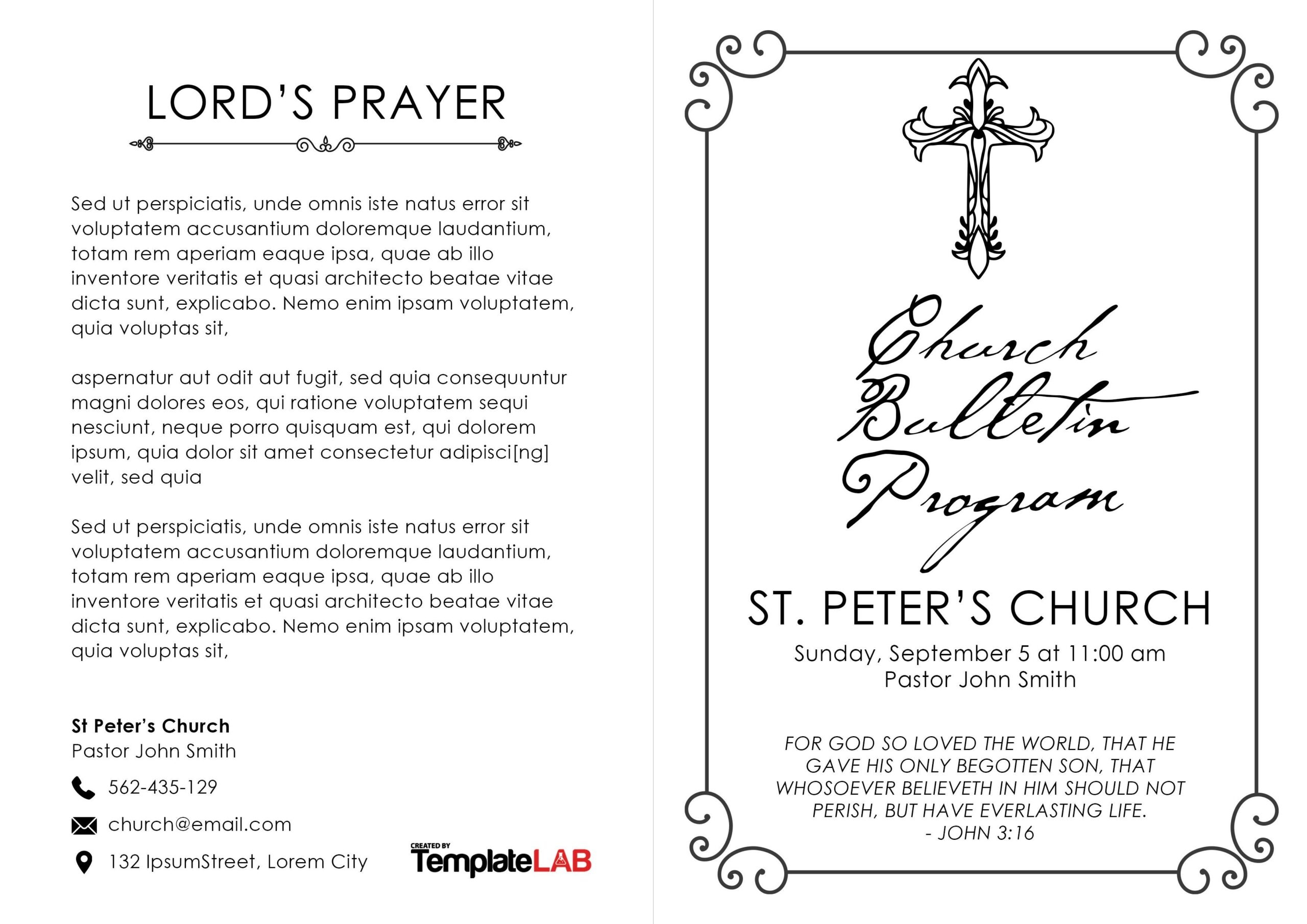 19 Free Church Bulletin Templates Church Programs 