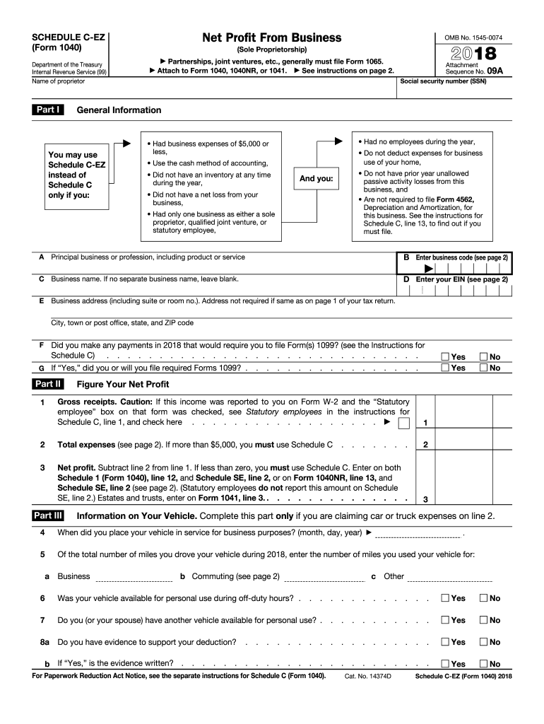 Schedule C Tax Form 2023
