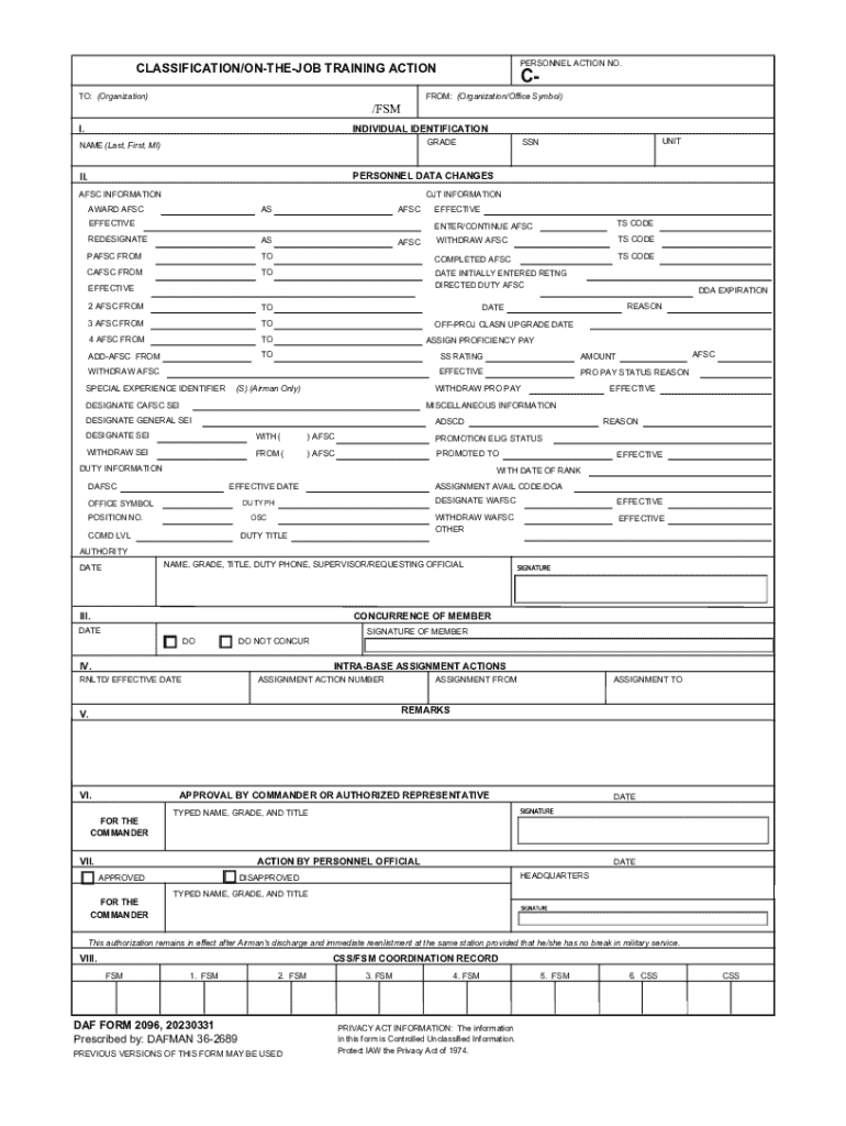 2023 2025 Form AF IMT 2096 Fill Online Printable Fillable Blank 