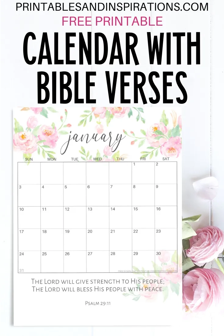 2025 Bible Verse Calendar Free Printable Printables And Inspirations