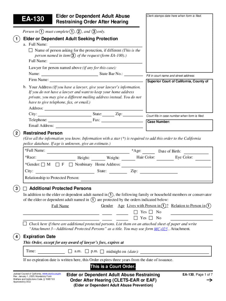 2025 Form CA EA 130 Fill Online Printable Fillable Blank 