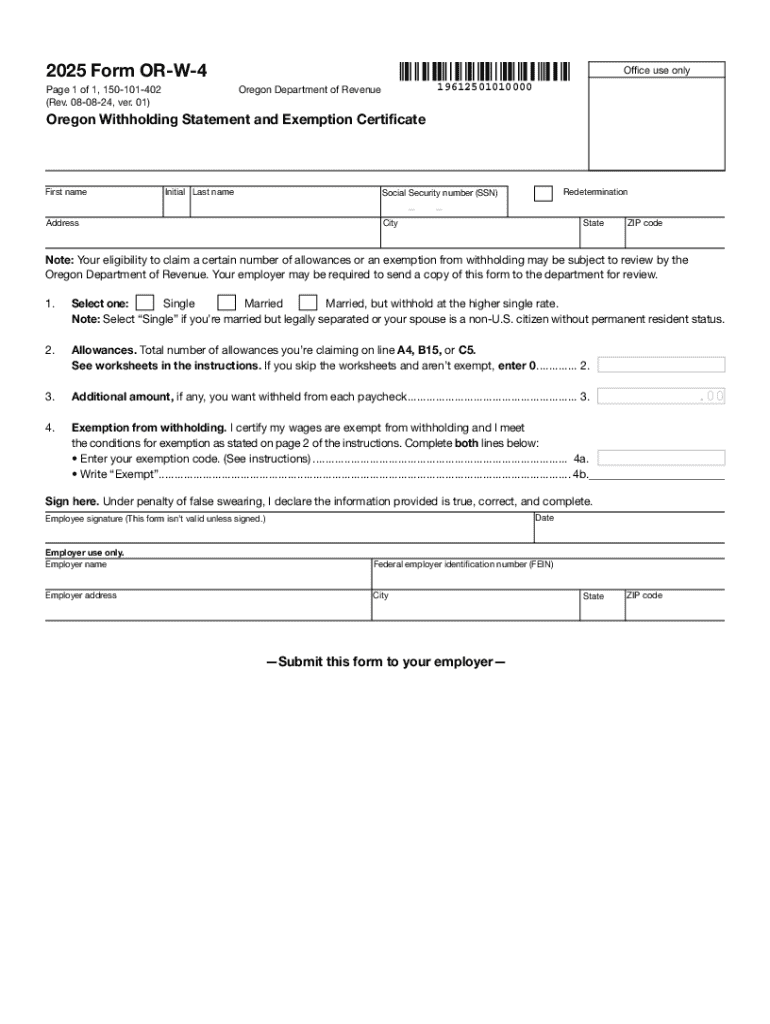 Current W4 Form 2025