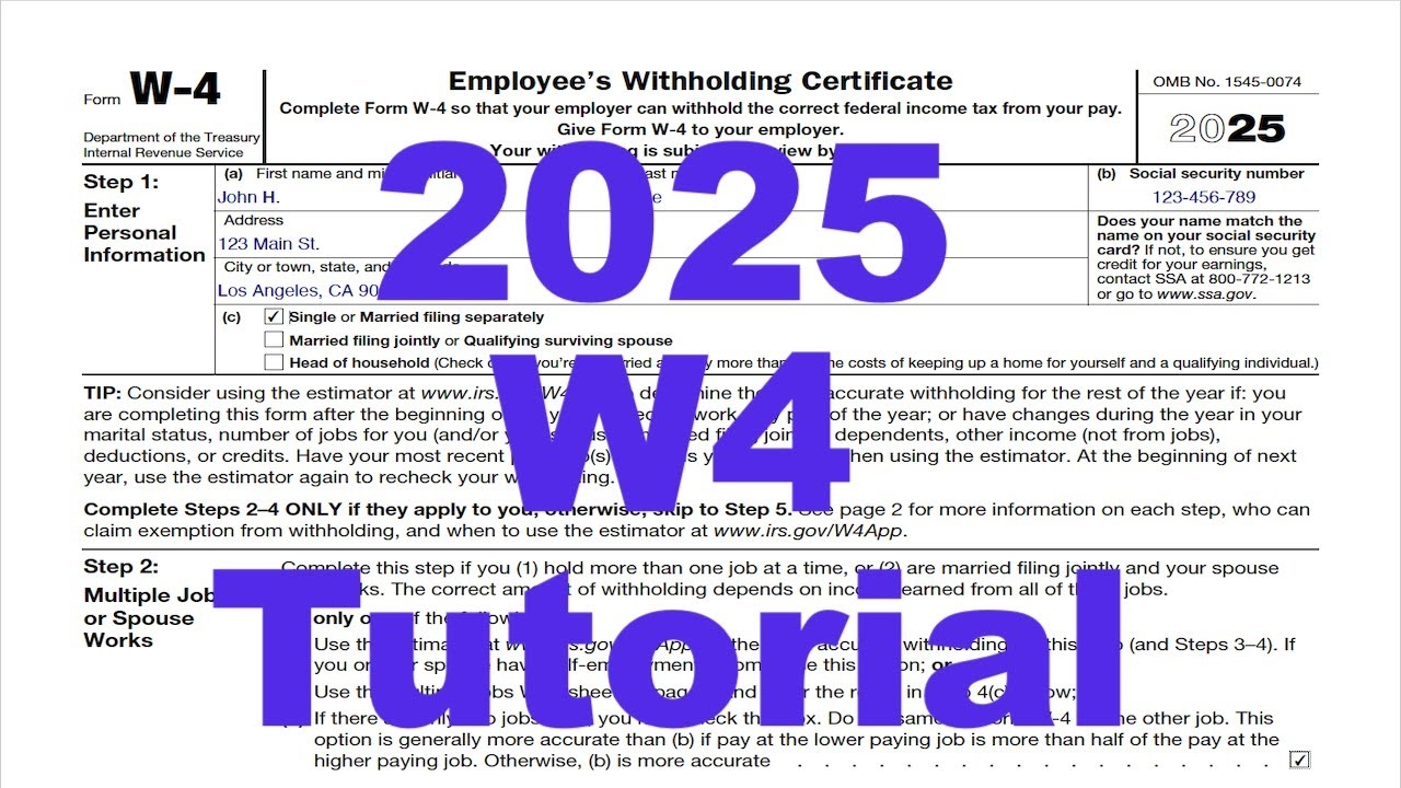 2025 Form W4 Tutorial Employee s Withholding Certificate