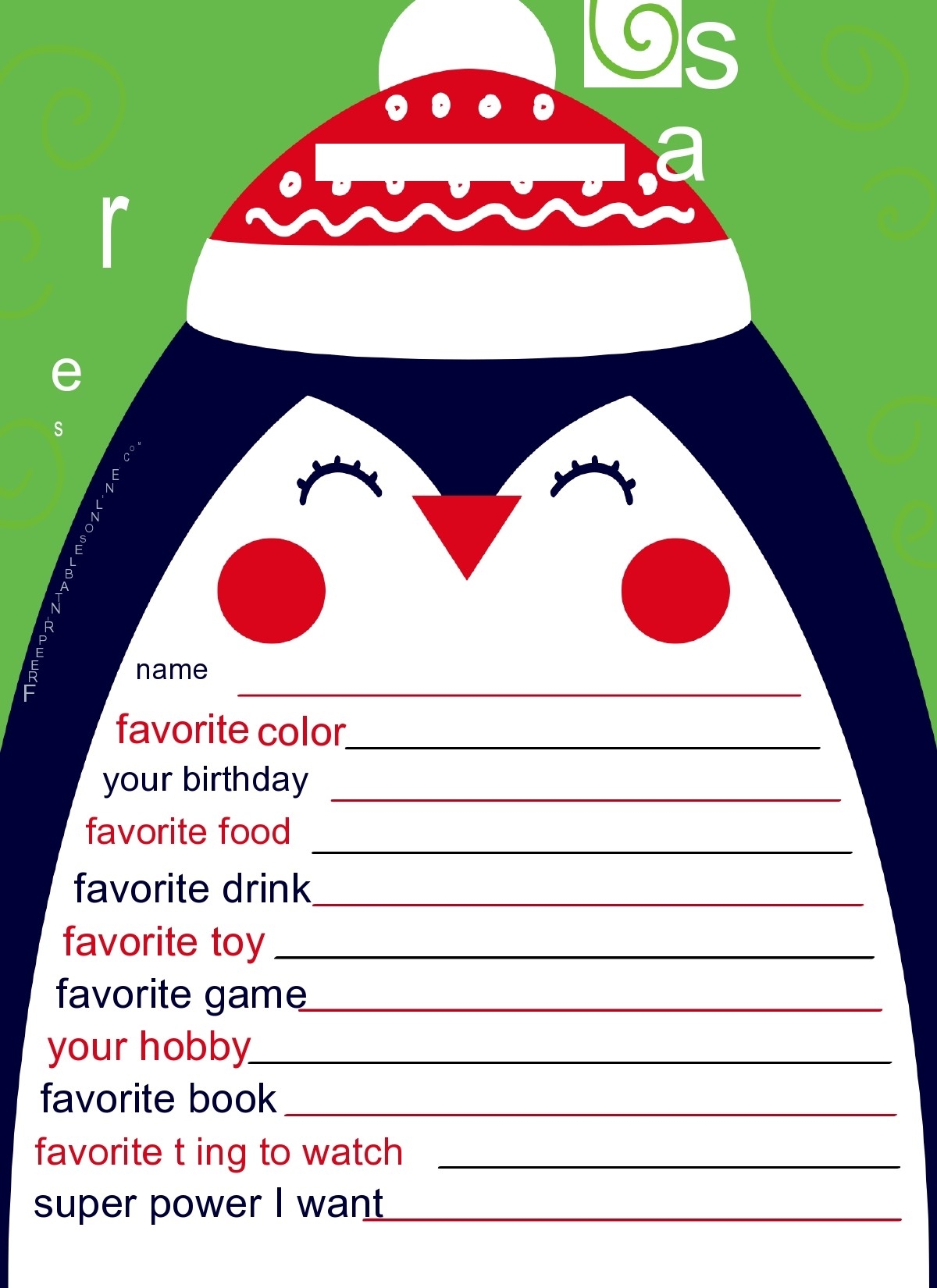 Free Secret Santa Template Printables