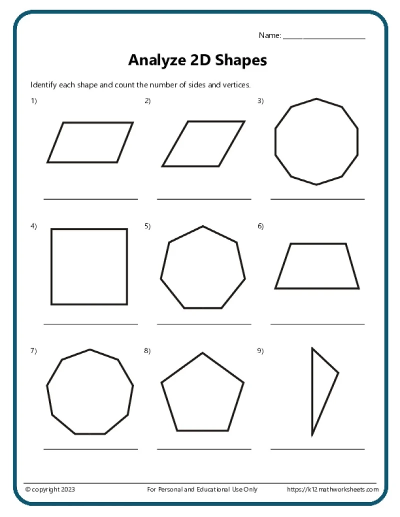 Printable Shape Worksheets