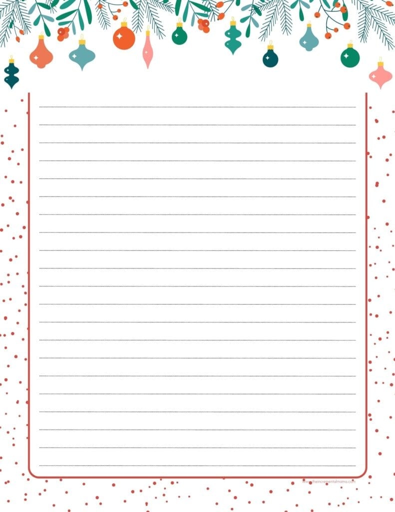 Free Printable Christmas Stationery Template