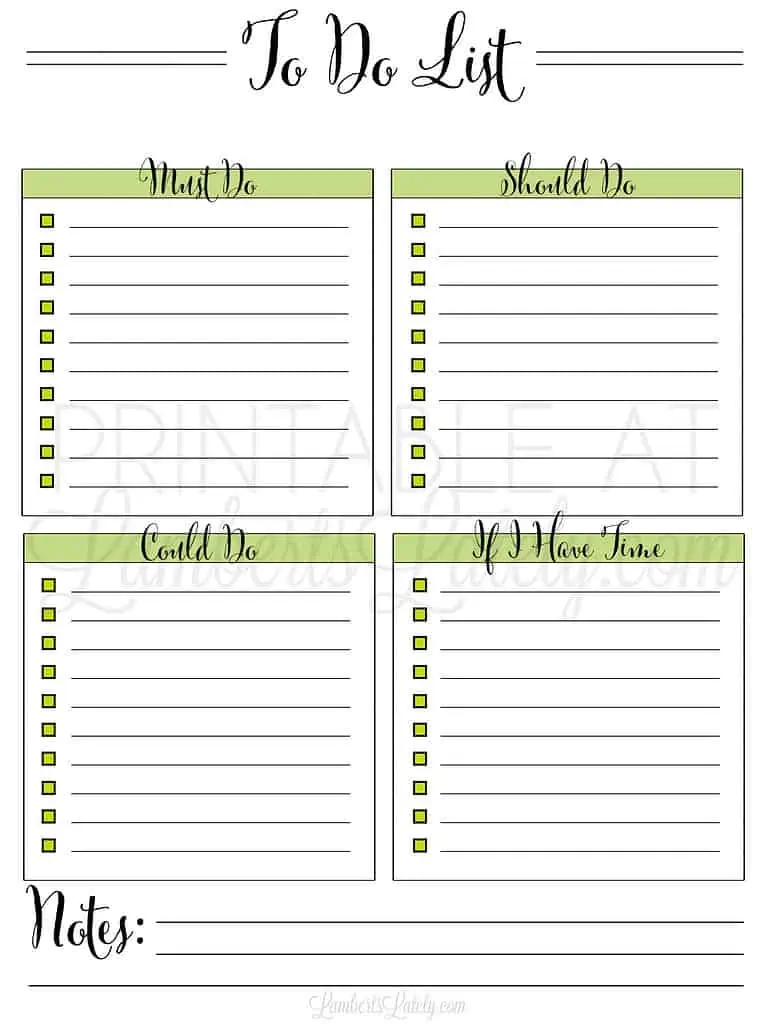 Free Printable To Do List Templates