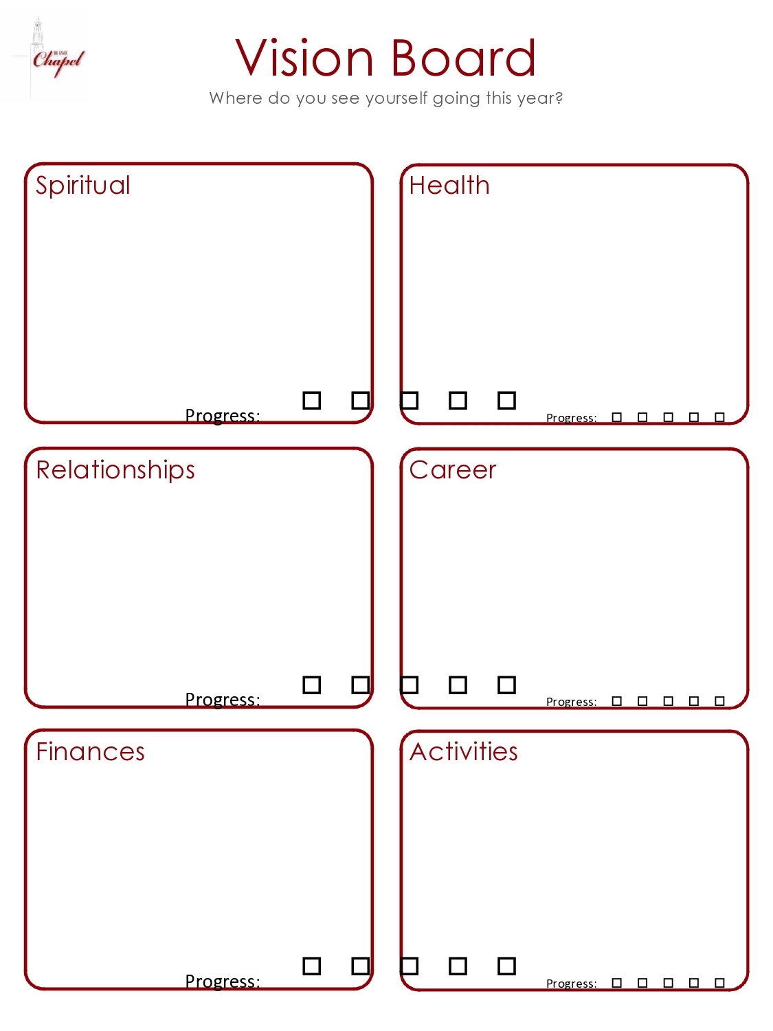 Free Printable Vision Board Template