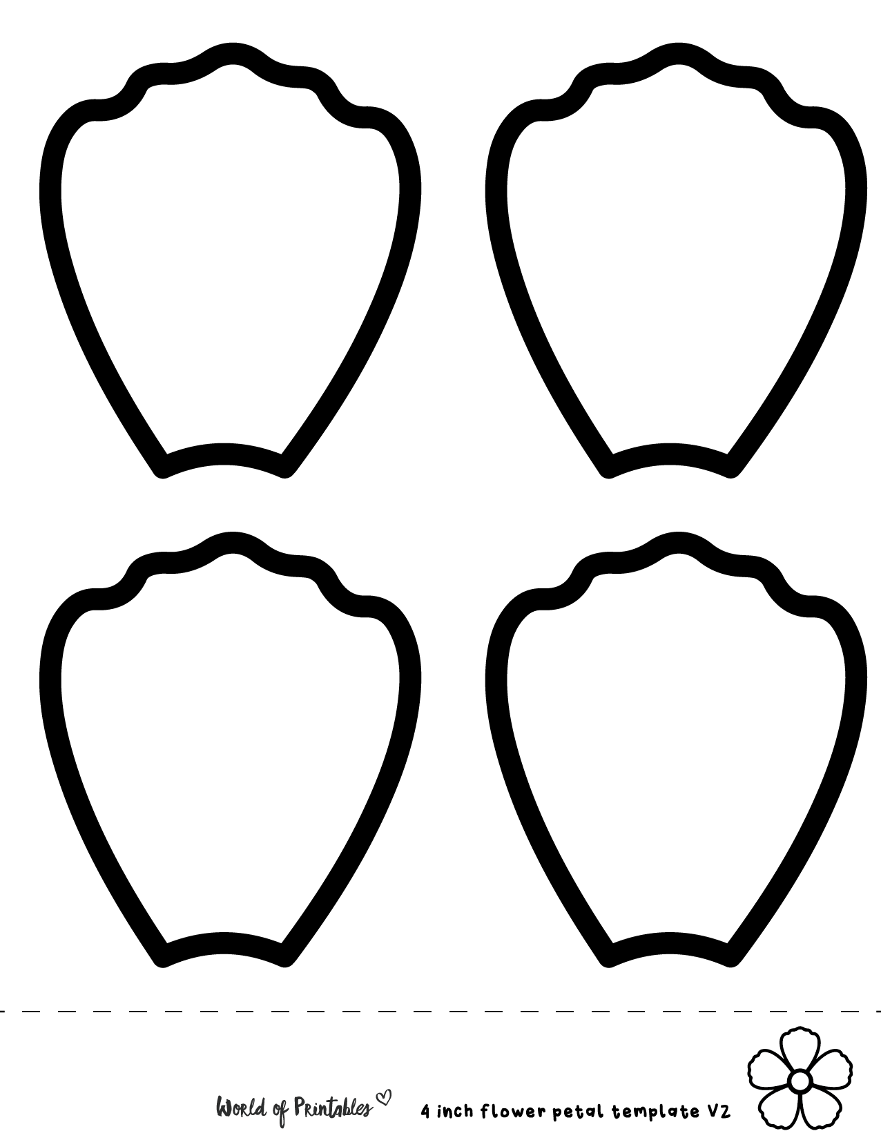 Cut Out Printable Flower Petal Template