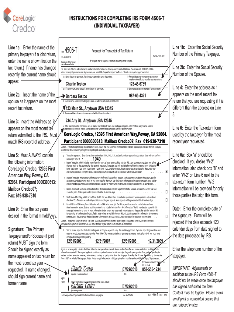 4506 T Form Printable Free