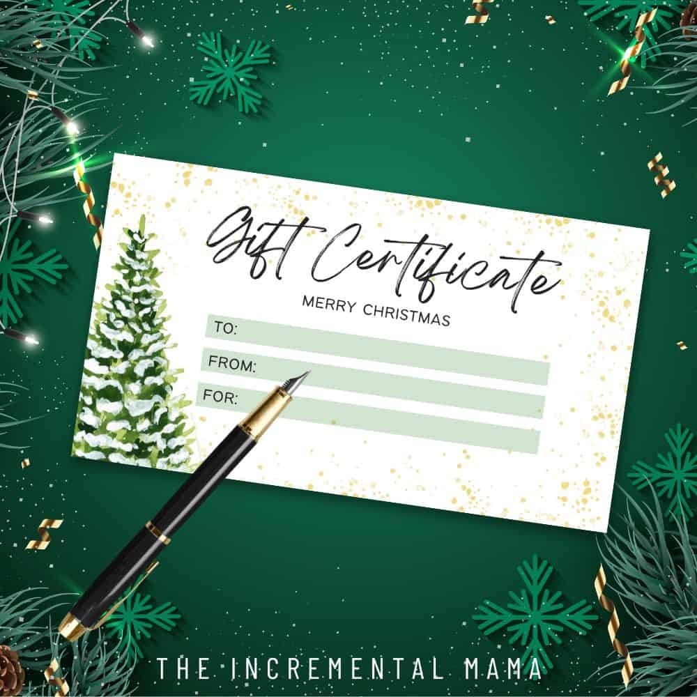 Free Printable Gift Certificates Templates Christmas