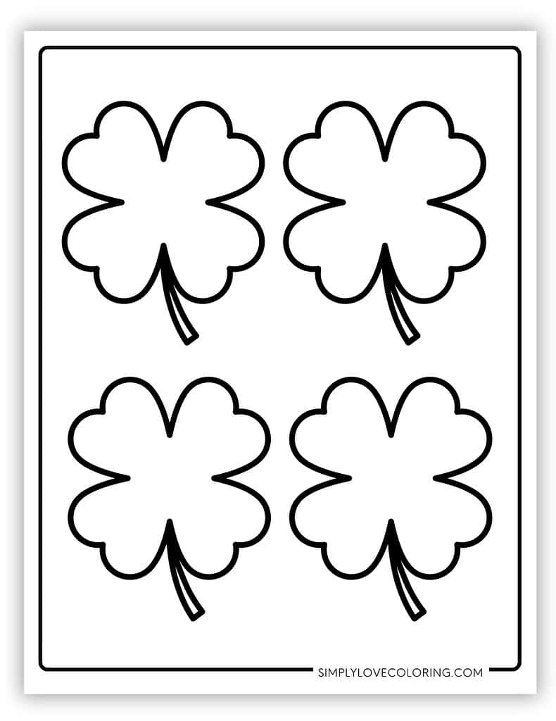 Printable Four Leaf Clover Template