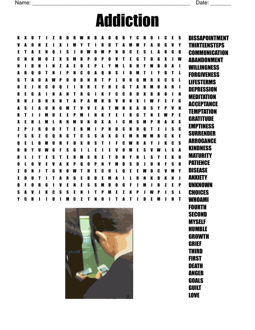 Recovery Word Search Printable Free
