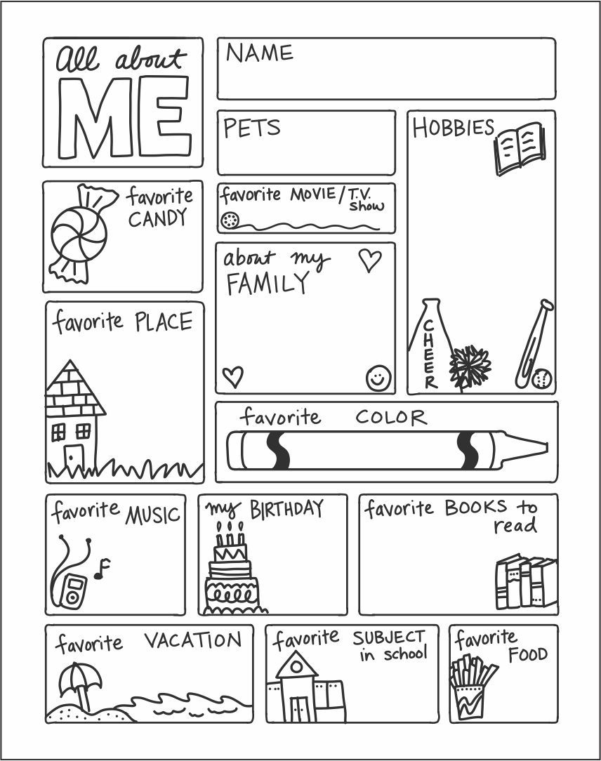 Printable All About Me Worksheet Template