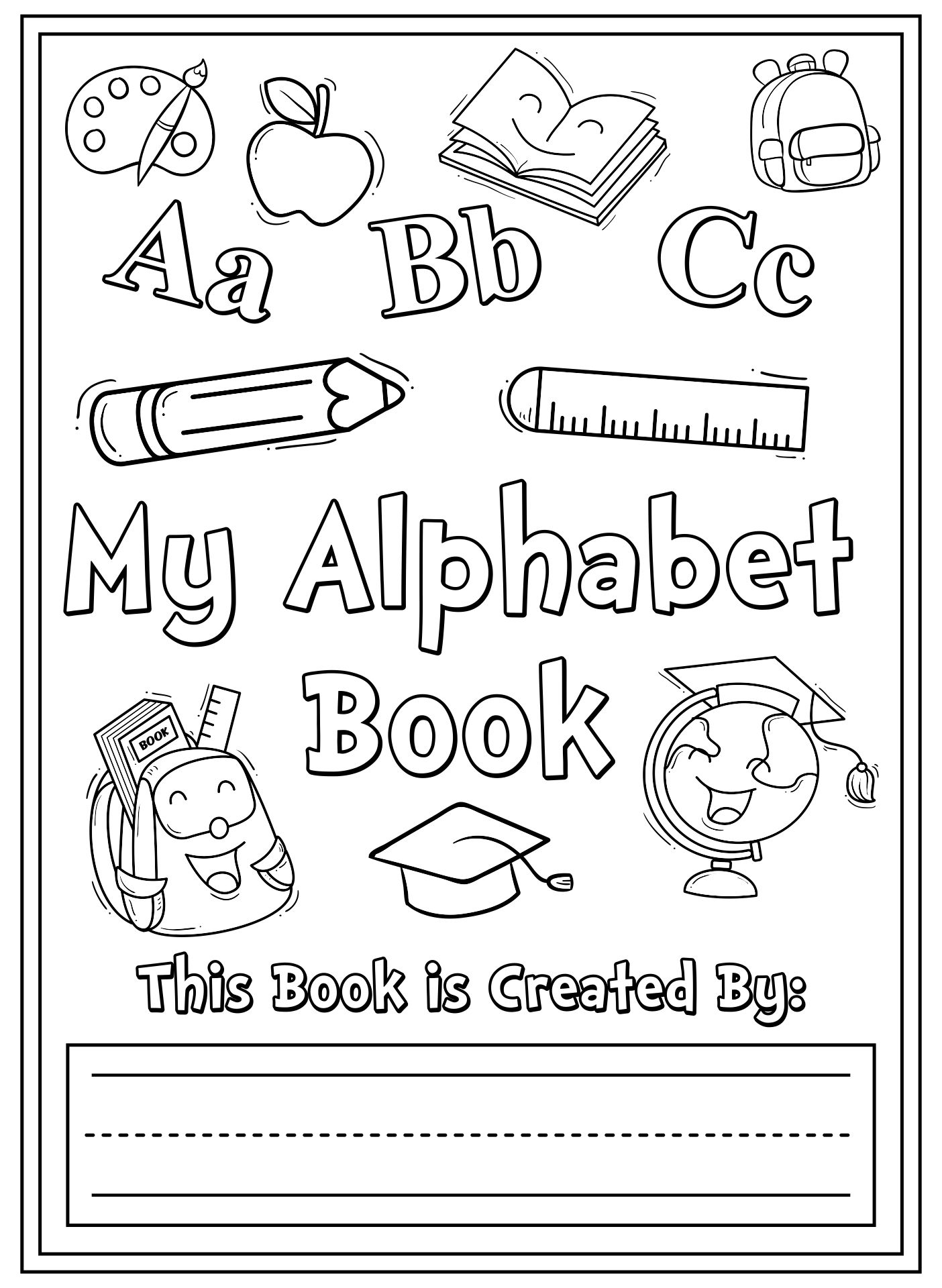Alphabet Book Cover 10 Free PDF Printables Printablee 