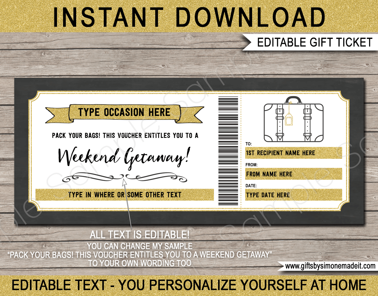 Customizable Free Printable Travel Voucher Template