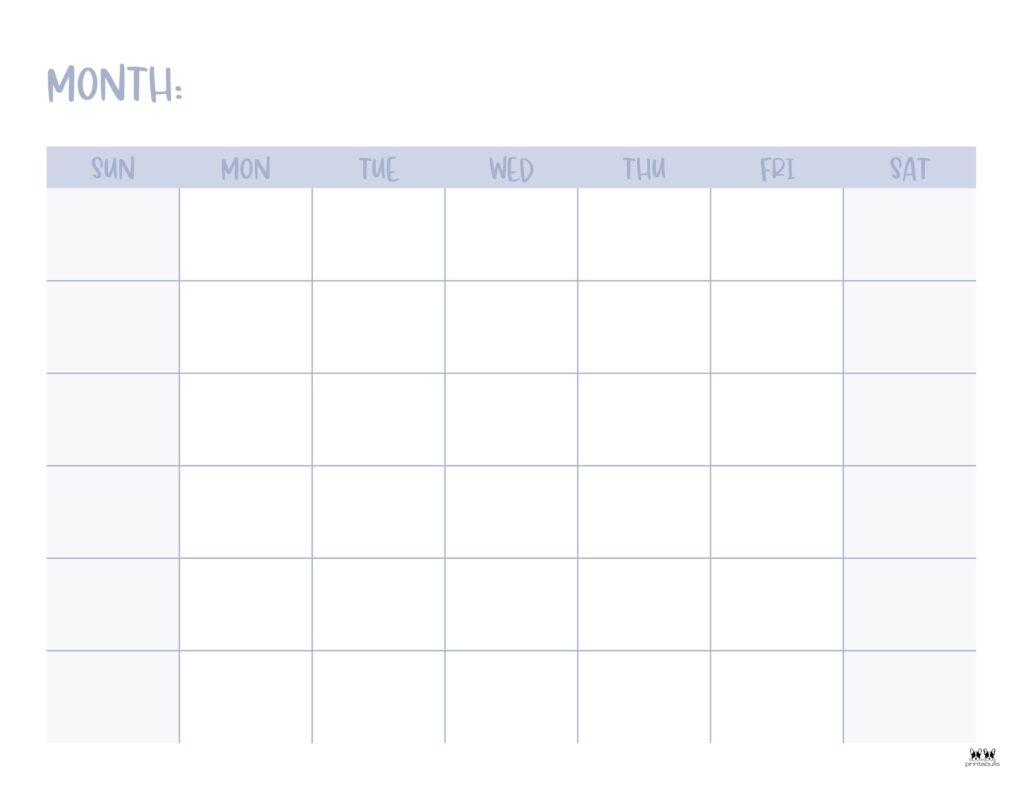 Free Printable Calendar Monthly Blank