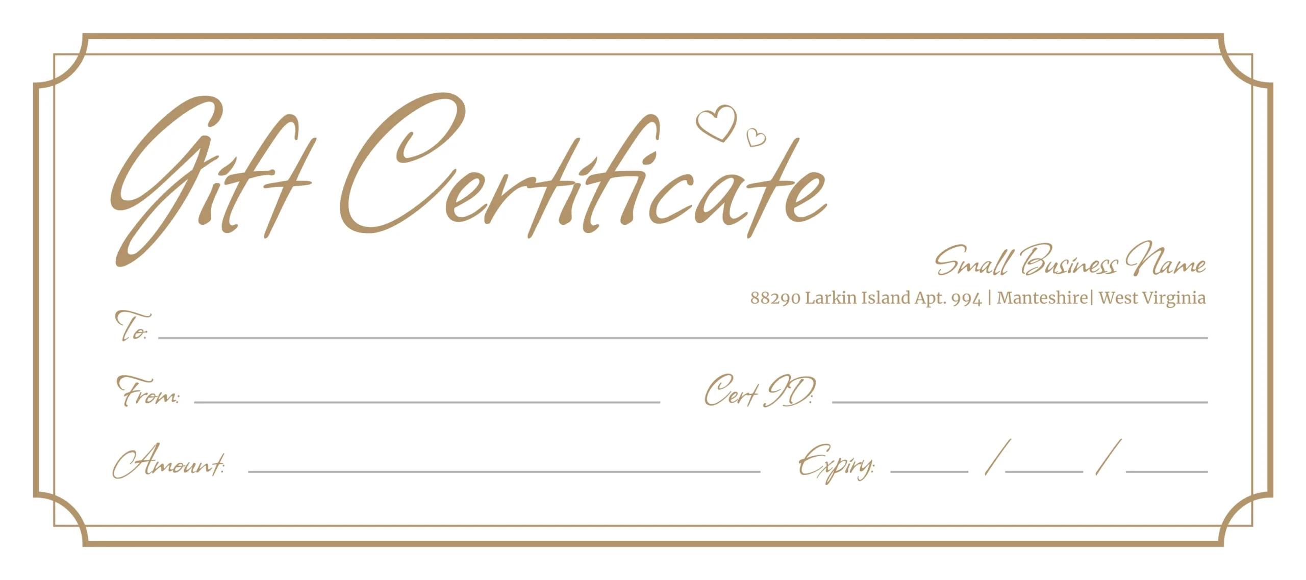 Gift Certificate Template Printable