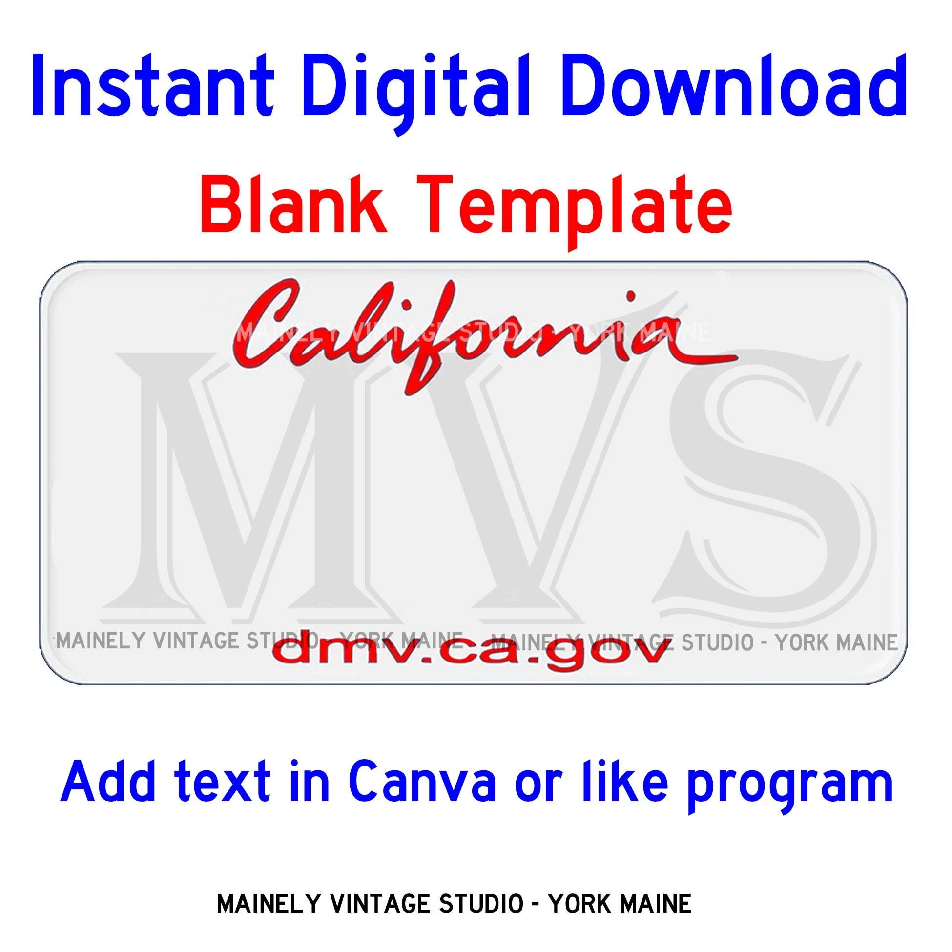 Licence Plate Template Printable