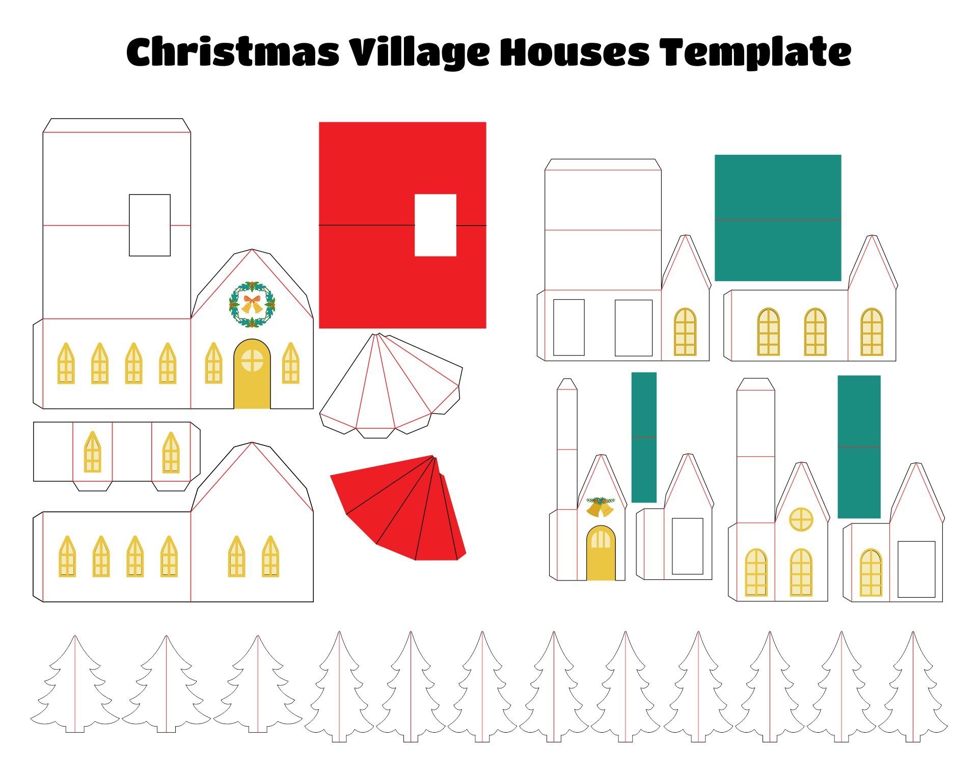 Free Printable Christmas Village Templates