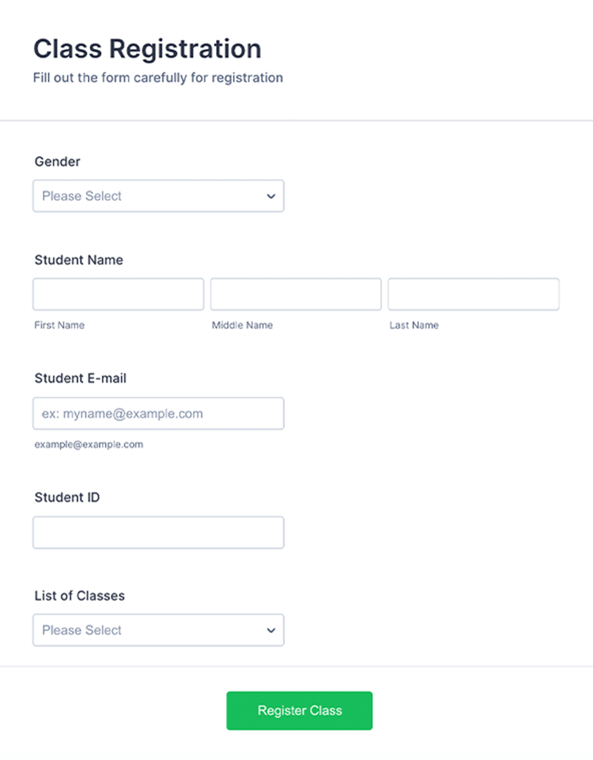 Printable Form Builder Examples