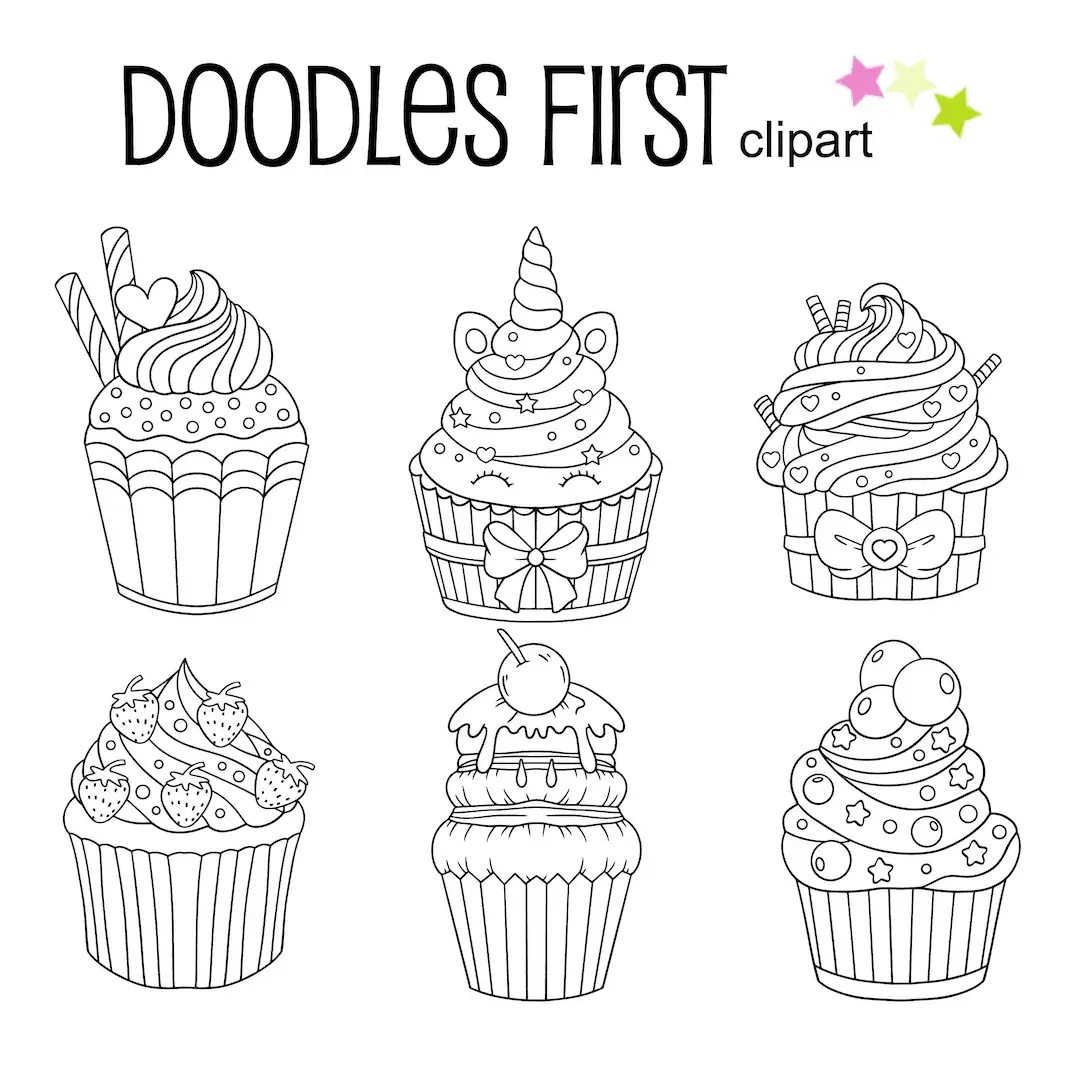 Outline Cupcake Template Printable
