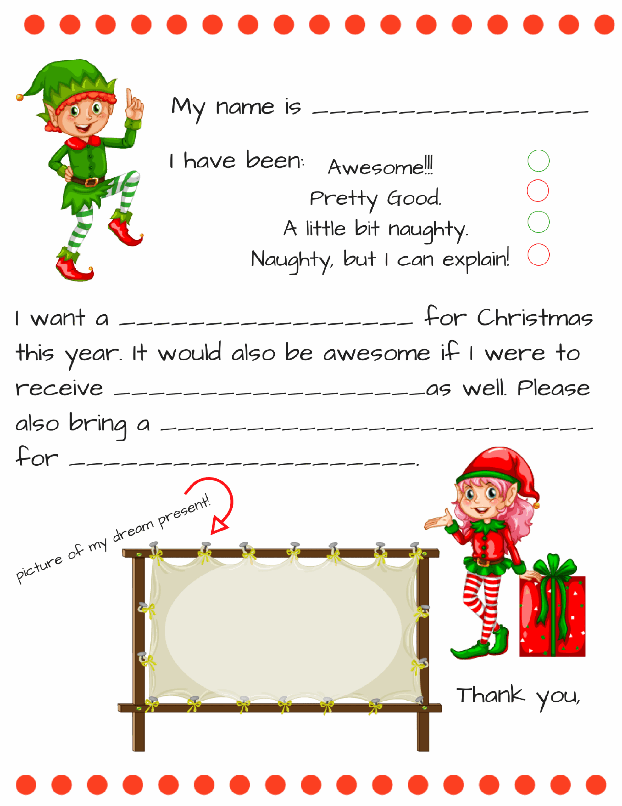 Free Santa Letter Template Printable