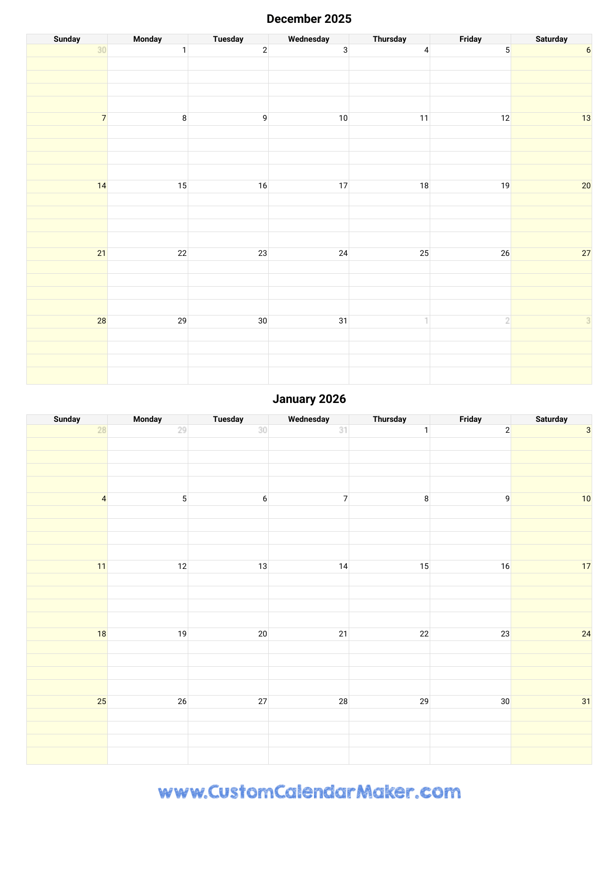Printable Calendar December And January