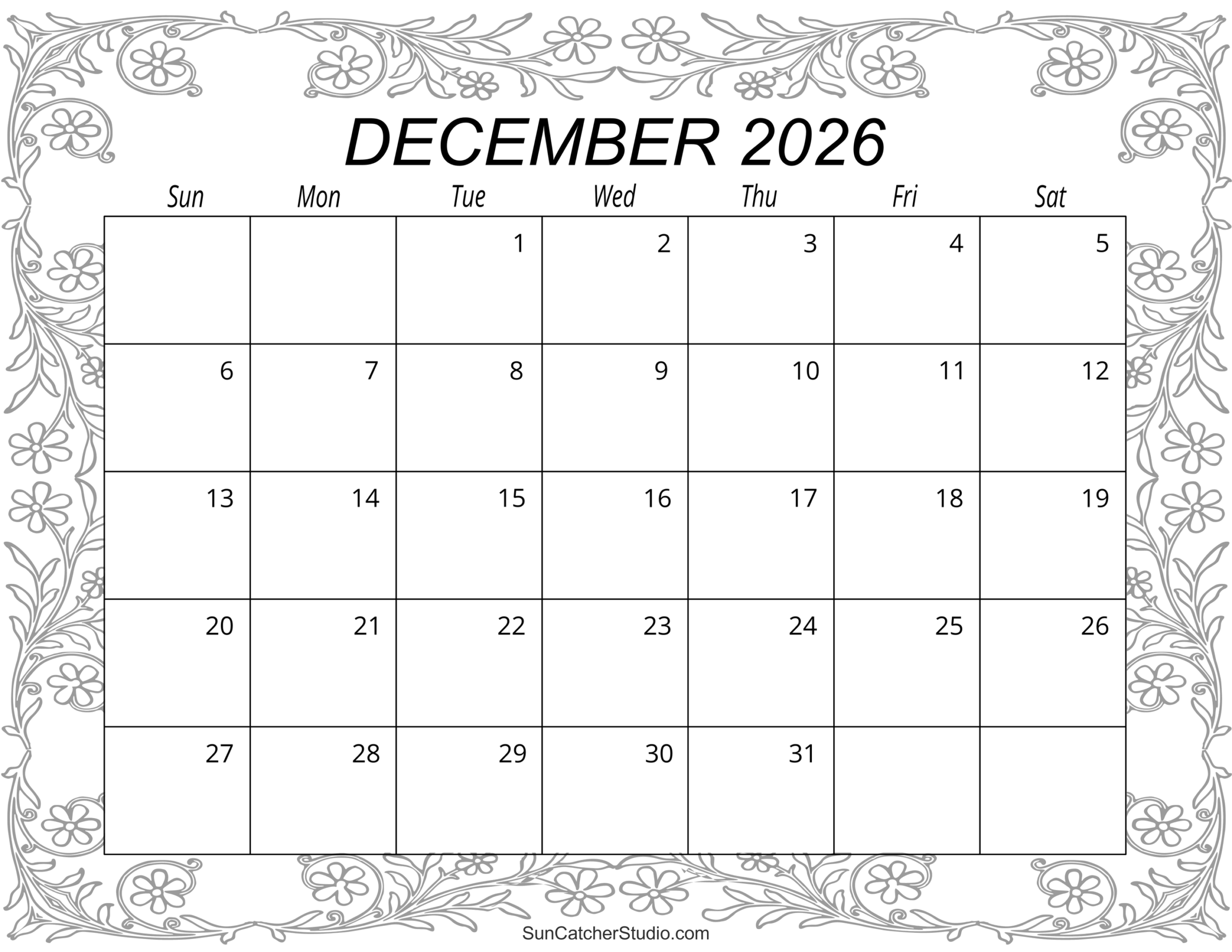 Calendar For August December 2026 Printable