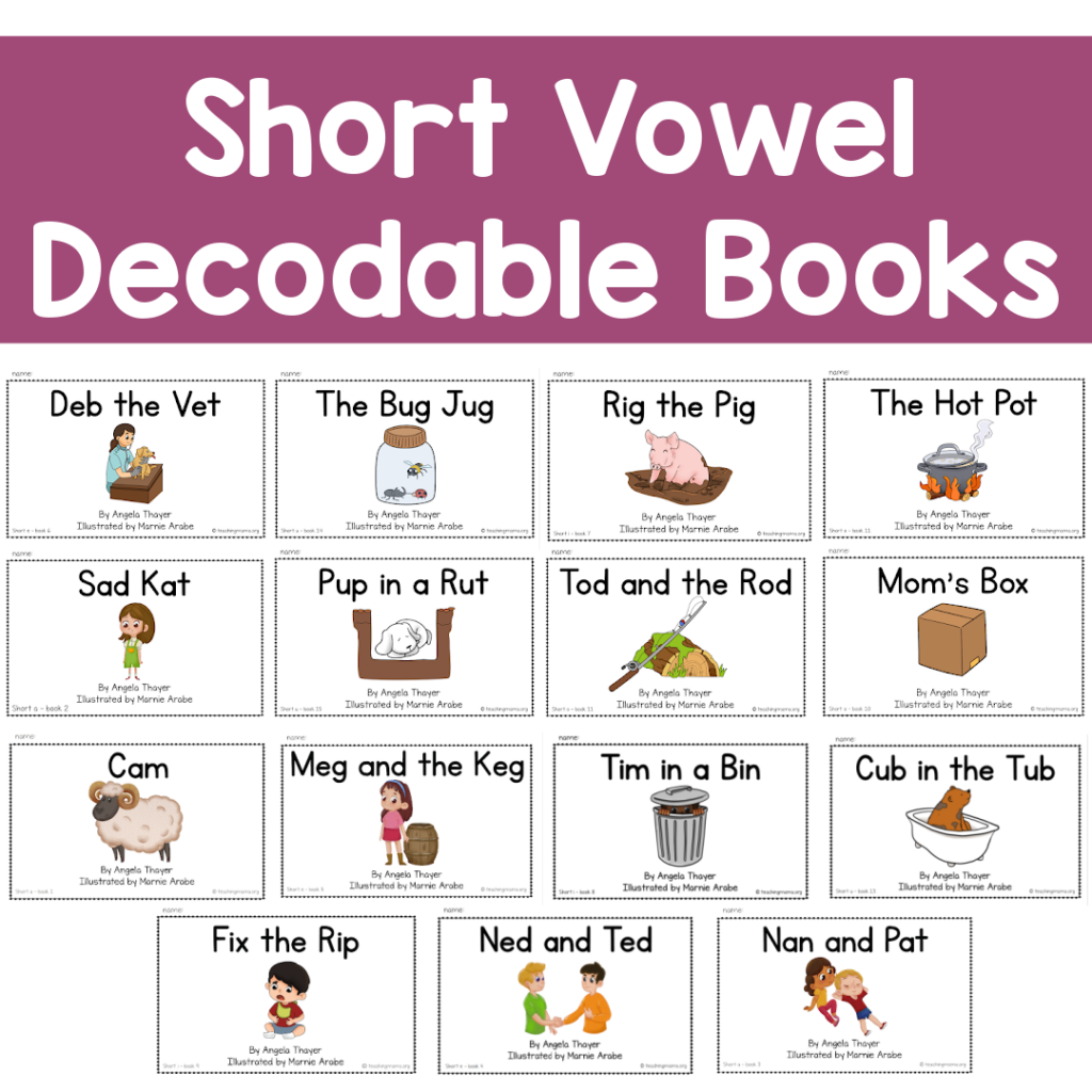 Decodable Phonics Books For Short Vowel Words Teaching Mama