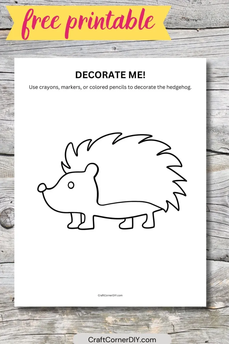 Decorate The Hedgehog Craft Free Printable Craft Corner DIY