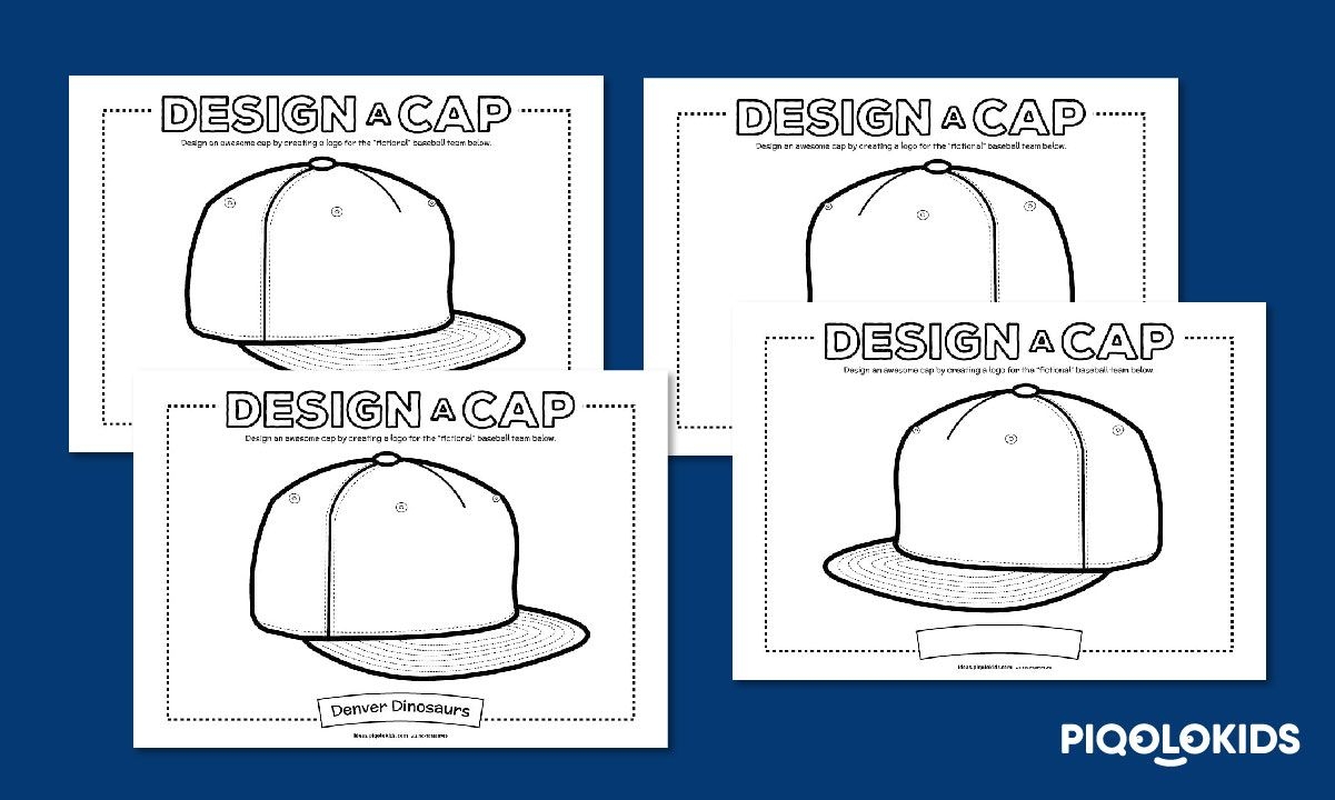 Design Baseball Caps Creative Printable Worksheets For Kids
