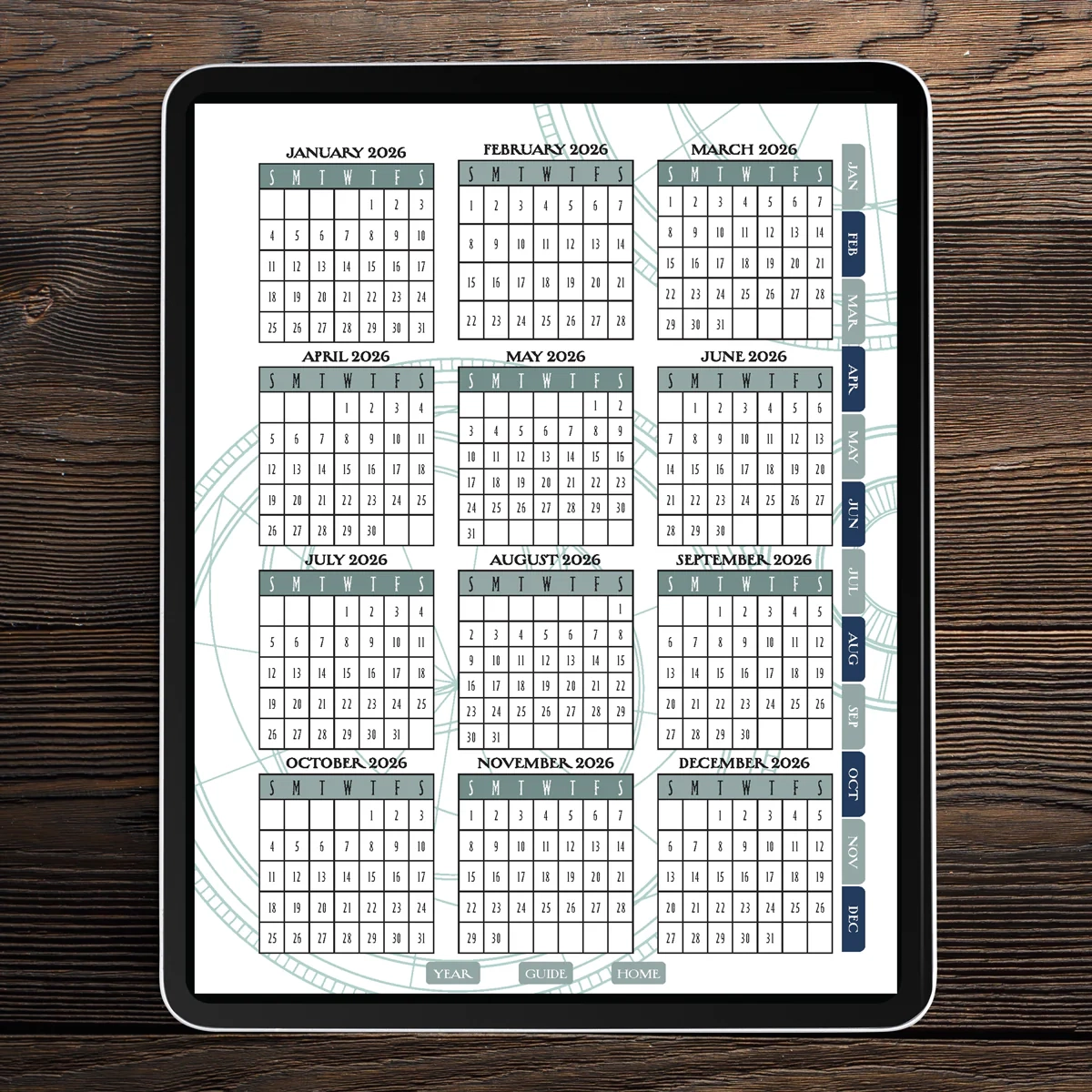 Digital Download Harry Potter Enchanted Days 2026 Weekly Planner 