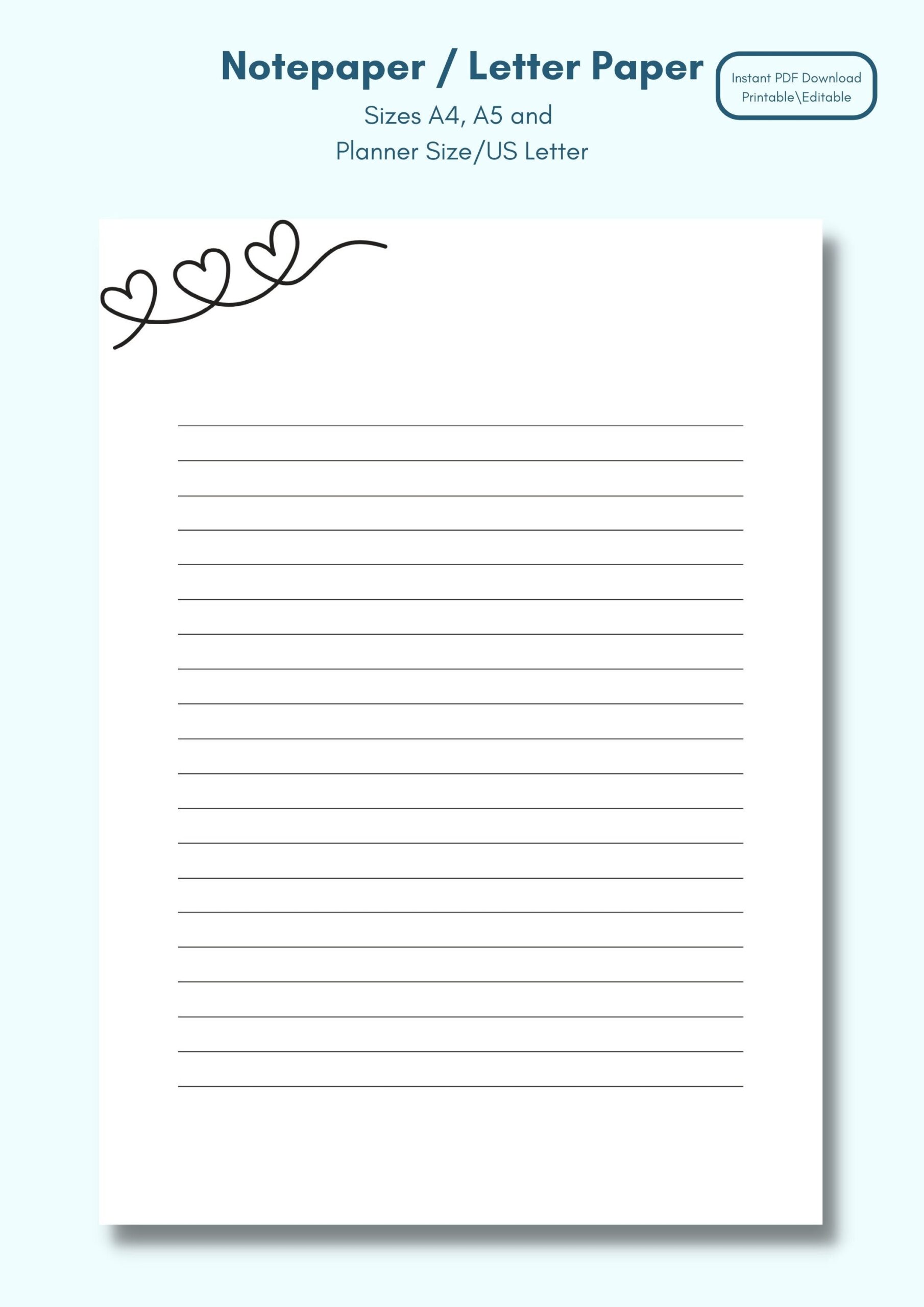 Writing Letter Template Printable