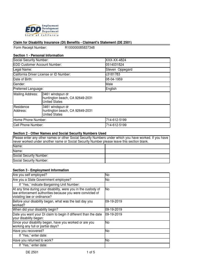 Disability Claim Form Guide PDF Physician Social Security 