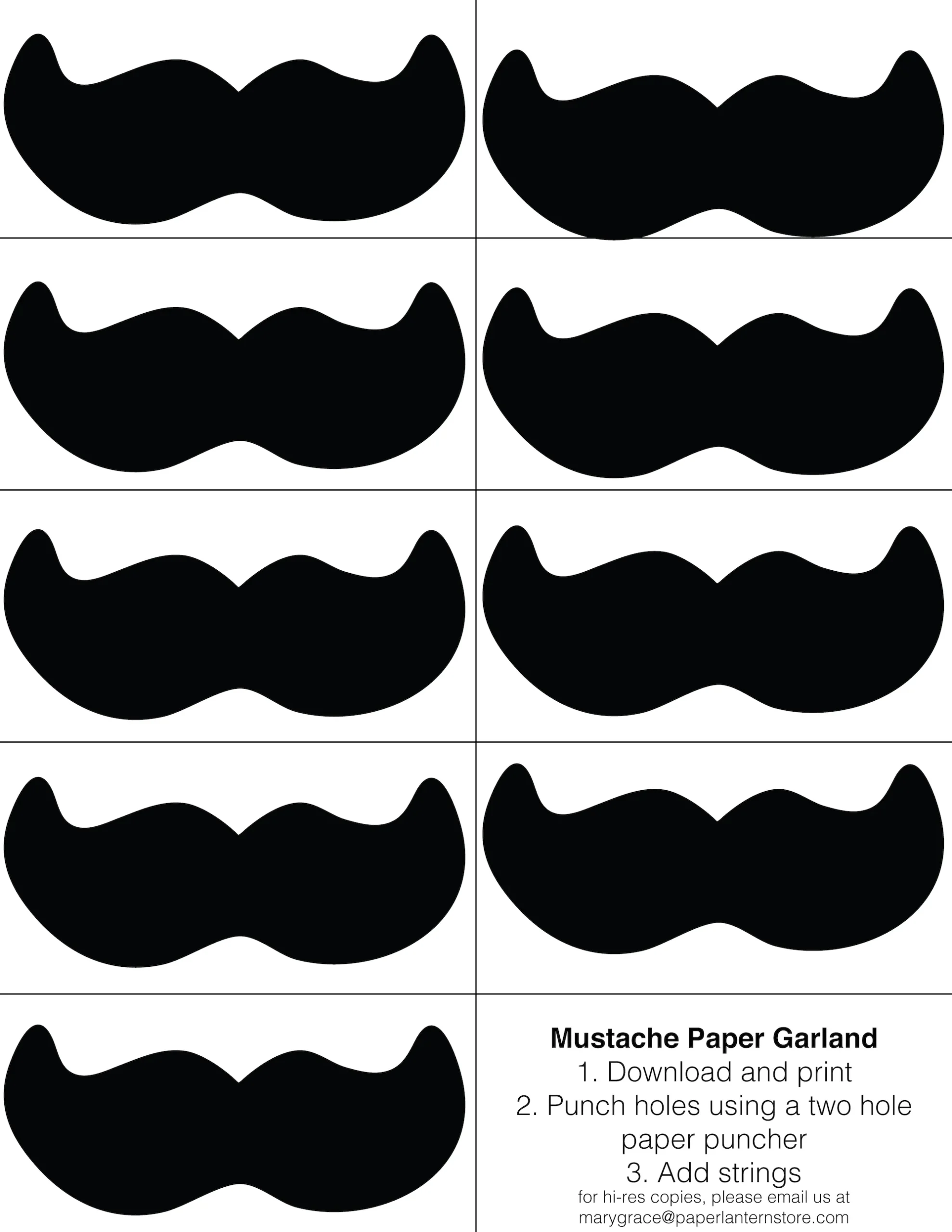 DIY Cinco De Mayo Craft Mustache Banner PaperLanternStore 