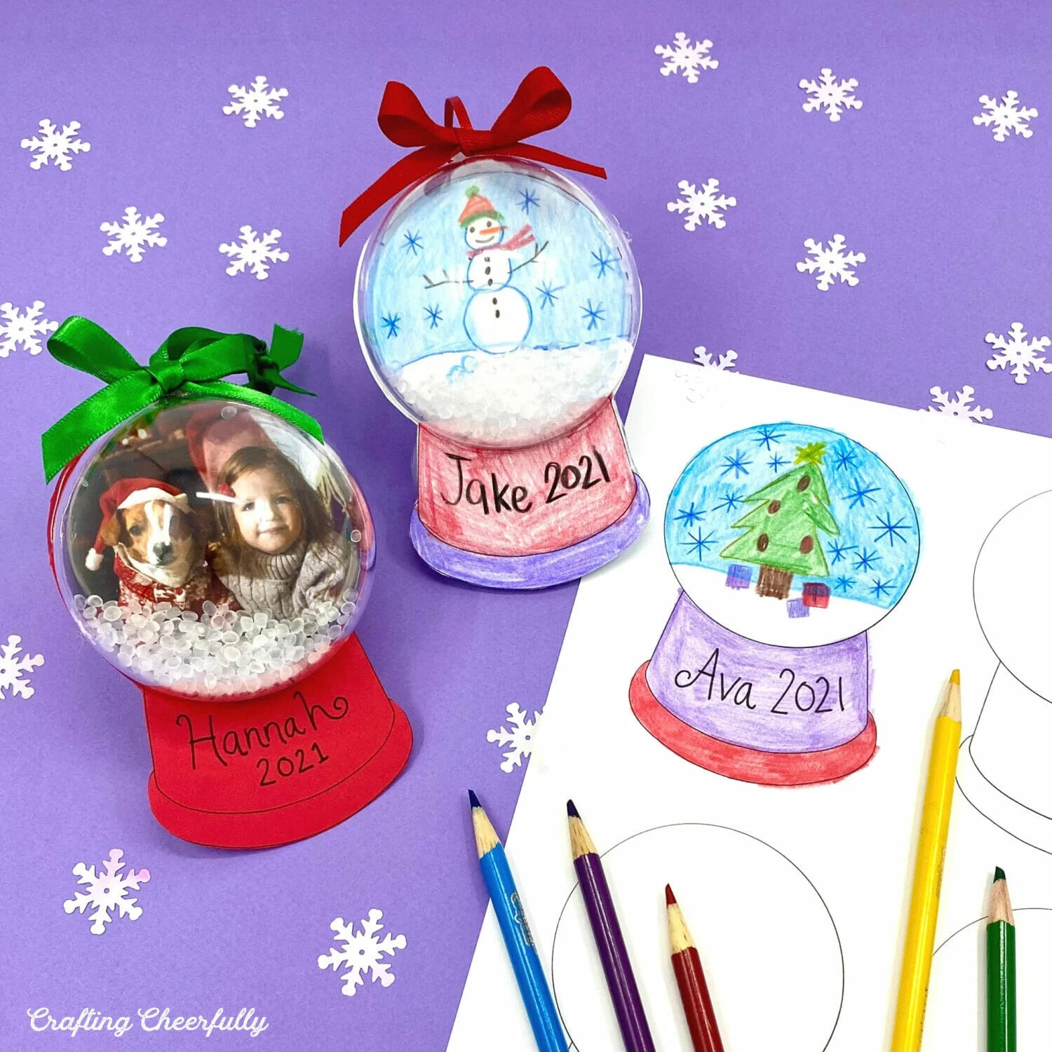Printable Snow Globe Ornament Template