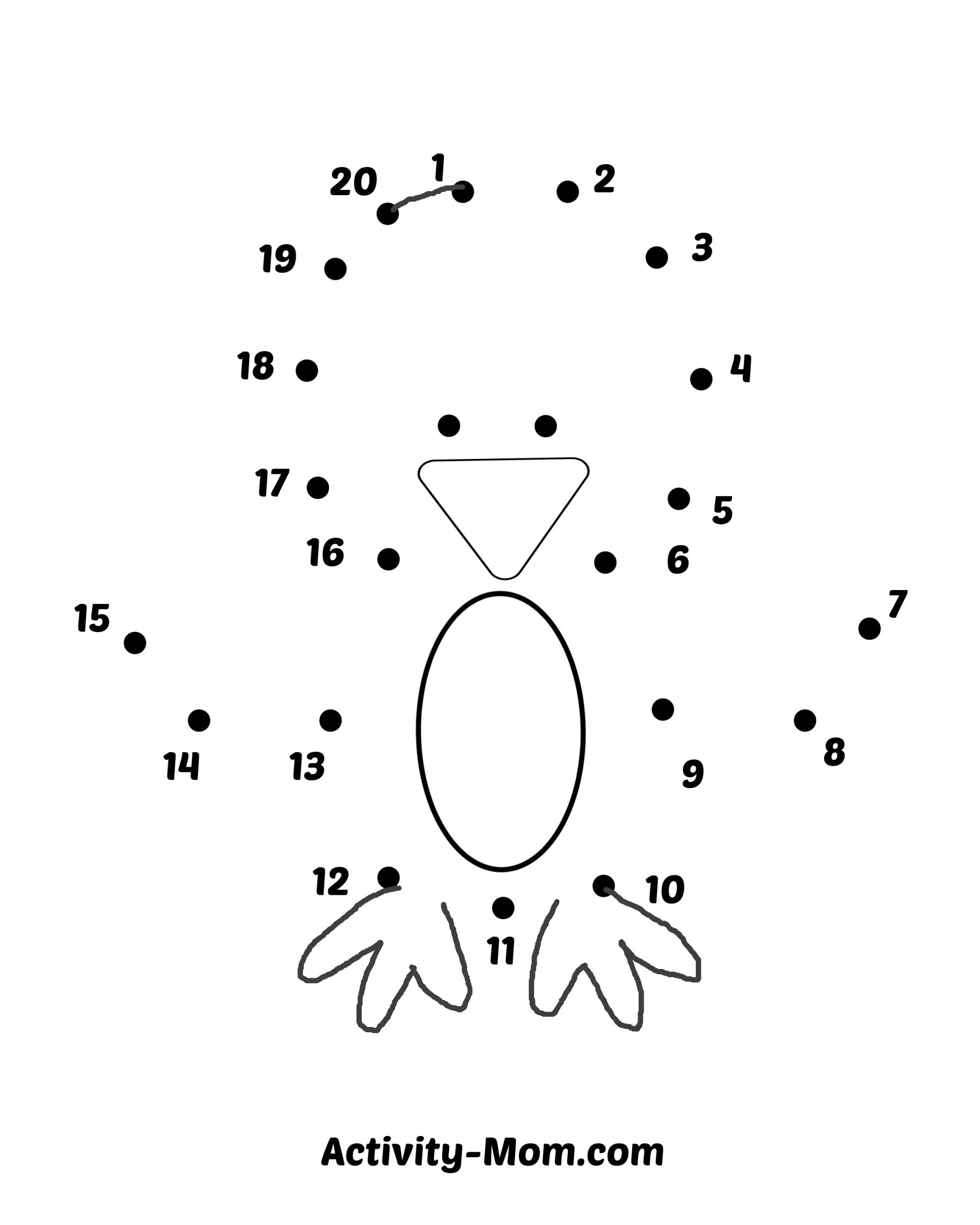Dot To Dot Worksheets Numbers 1 To 20 free Printable The 