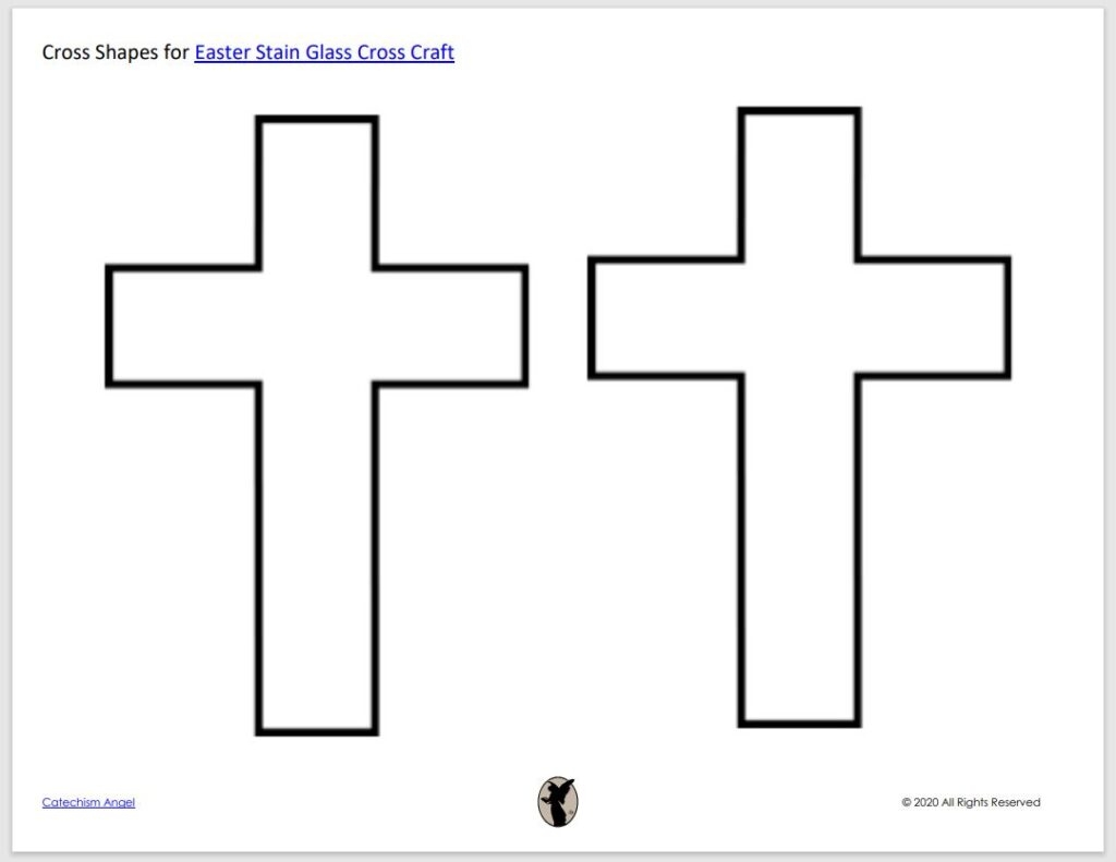Easter Stained Glass Cross Craft Catechism Angel Free Resources