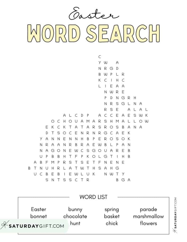 Printable Easter Word Search Puzzles