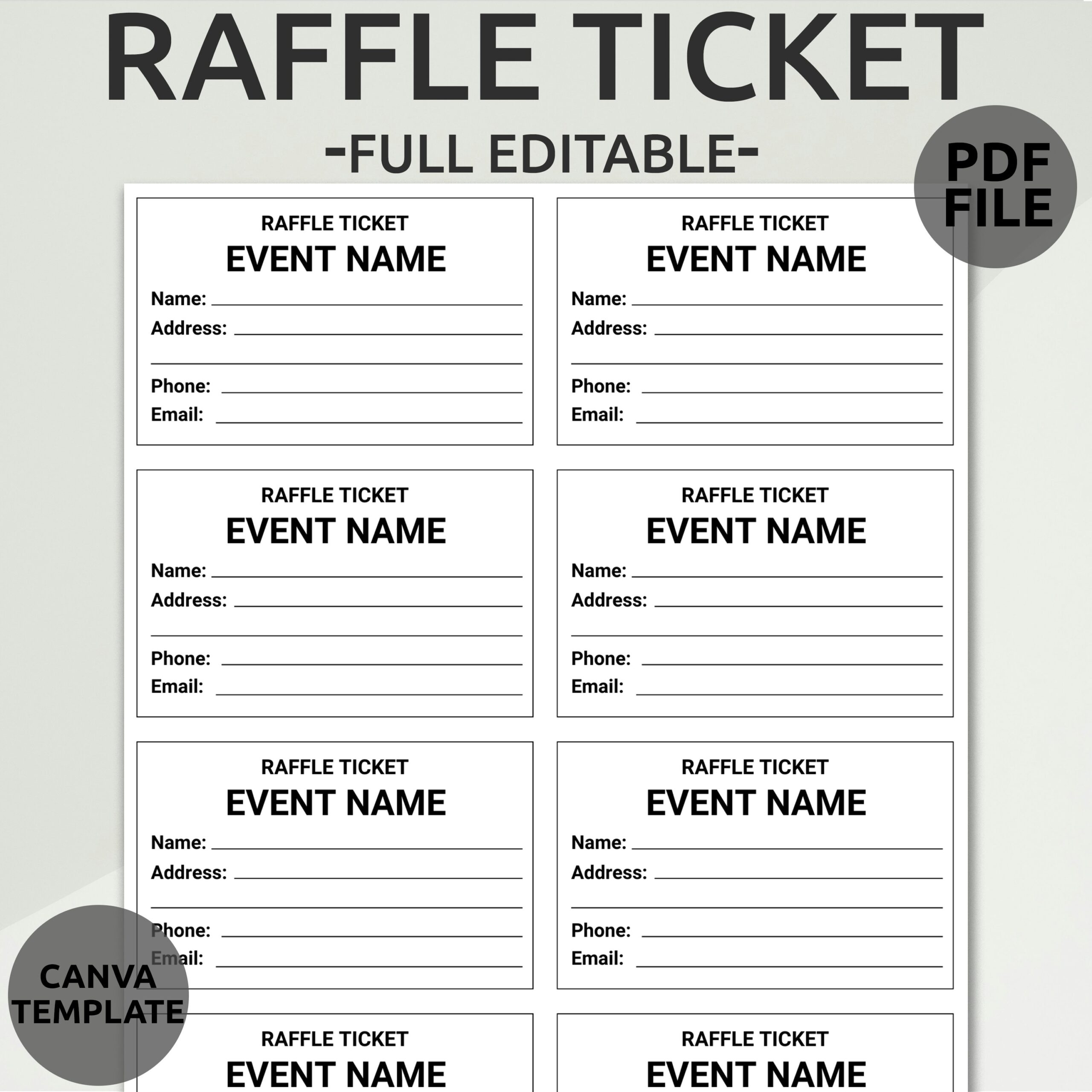 Free Printable Raffle Ticket Template Download