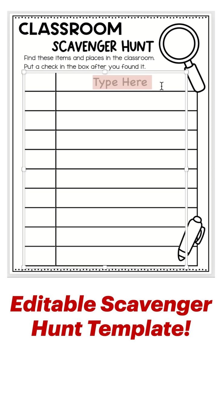 Editable Scavenger Hunt Template 