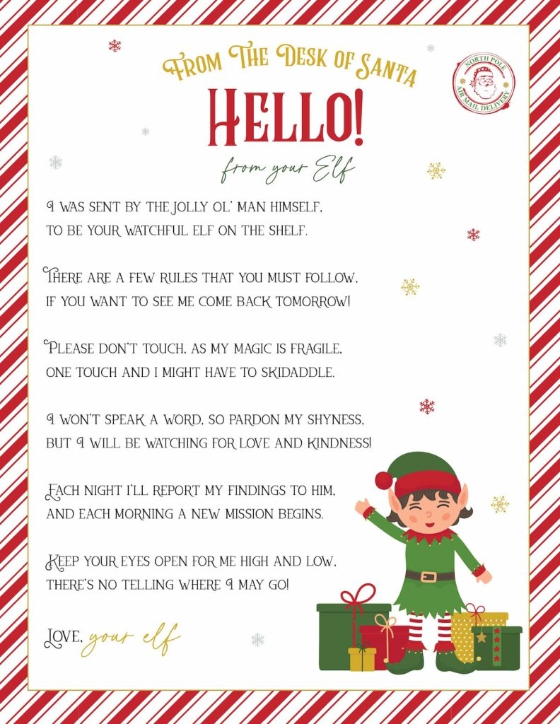 Elf On The Shelf Arrival And Goodbye Letters FREE Printable Set 
