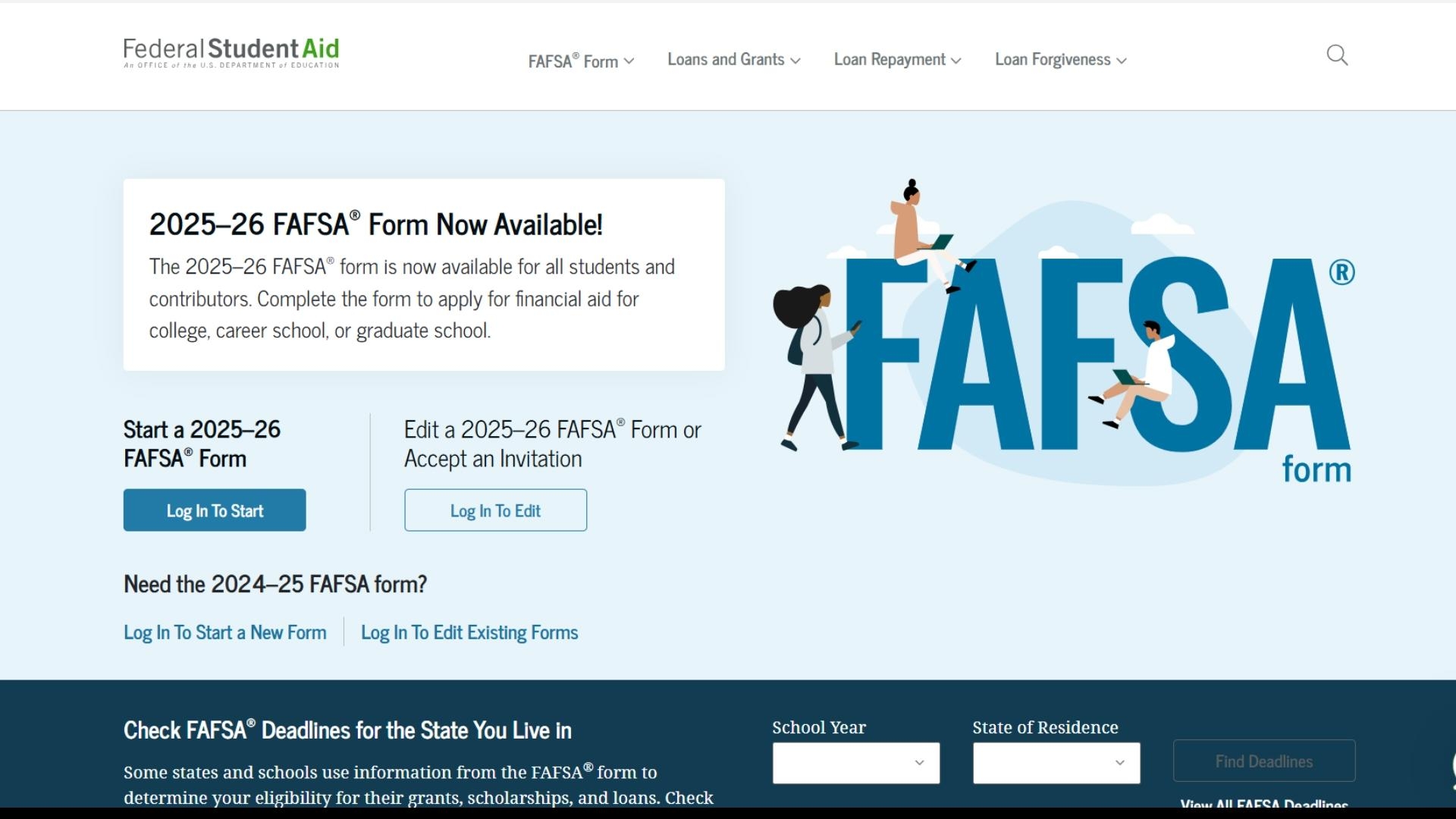 FAFSA Form Applications Now Open For Students For 2025 26 School Year