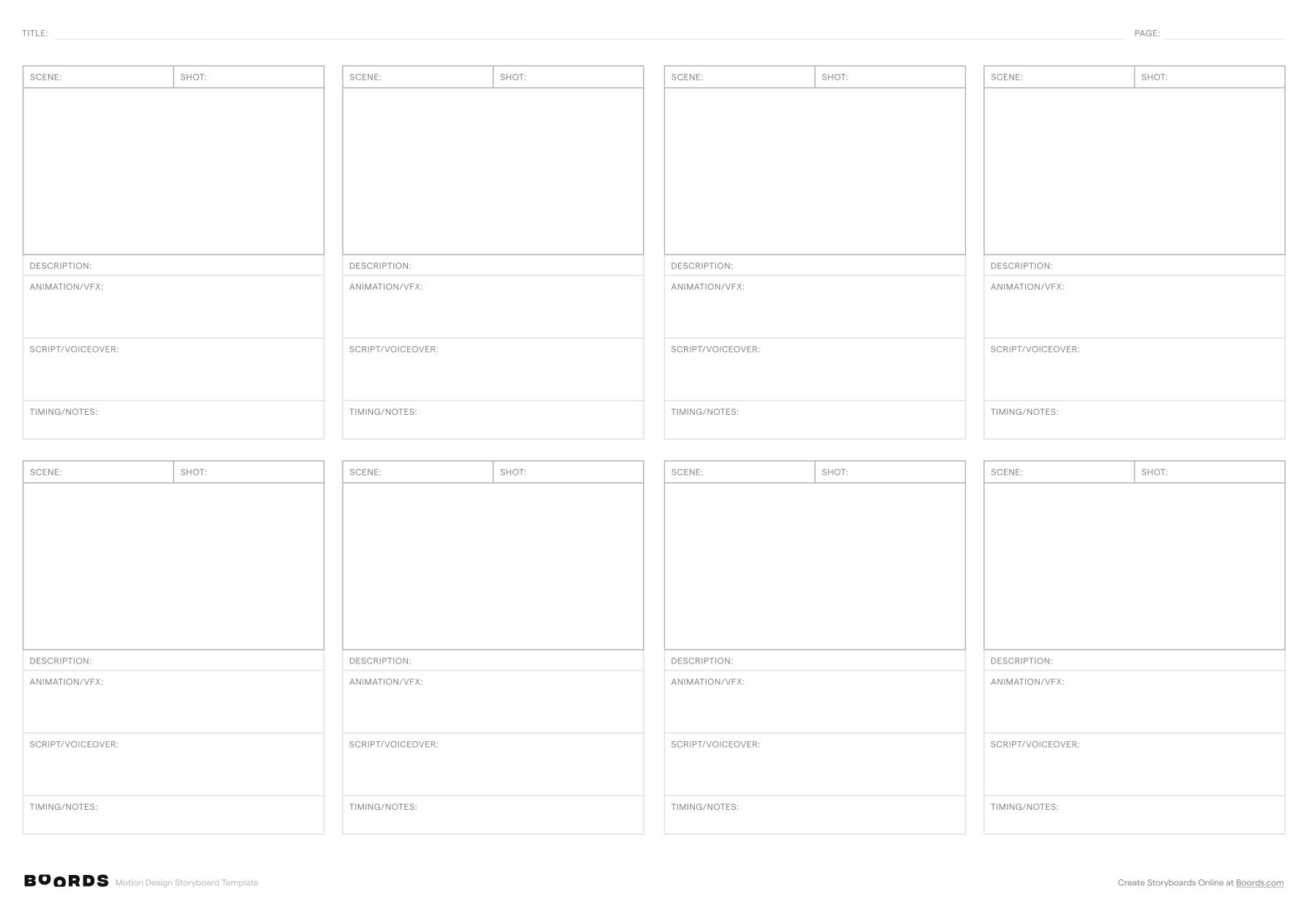 Storyboard Template Printable