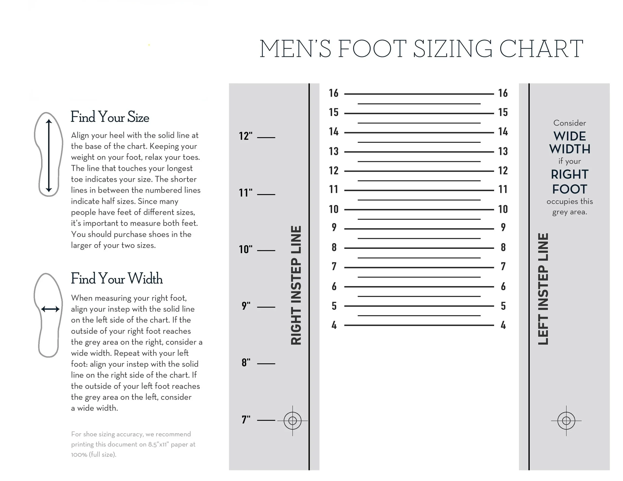 Foot Size Chart Women Men Kids Shoe Sizes digital Download 