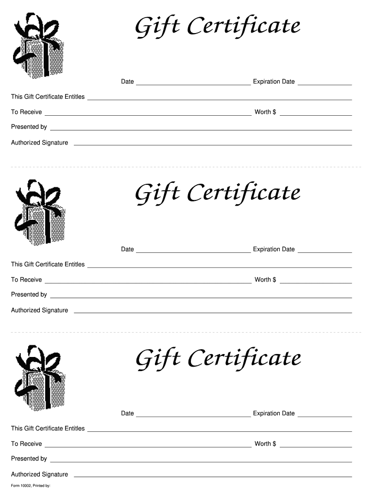Free Printable Gift Certificate Template Word