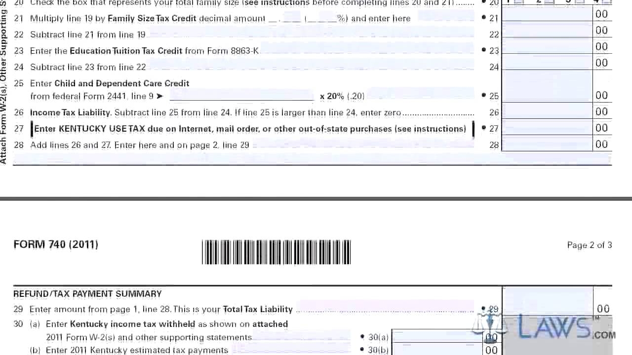 Kentucky Form 740 Schedule A Instructions