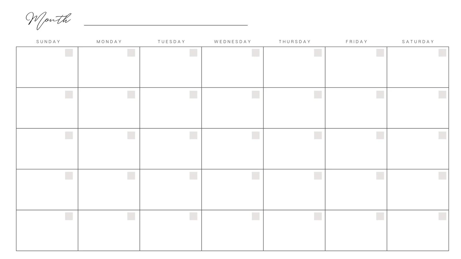 Blank Printable Calendar Monthly